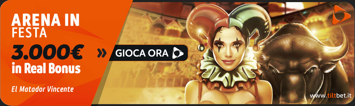 Promozione Casinò Arena in Festa 3.000 euro in Real Bonus