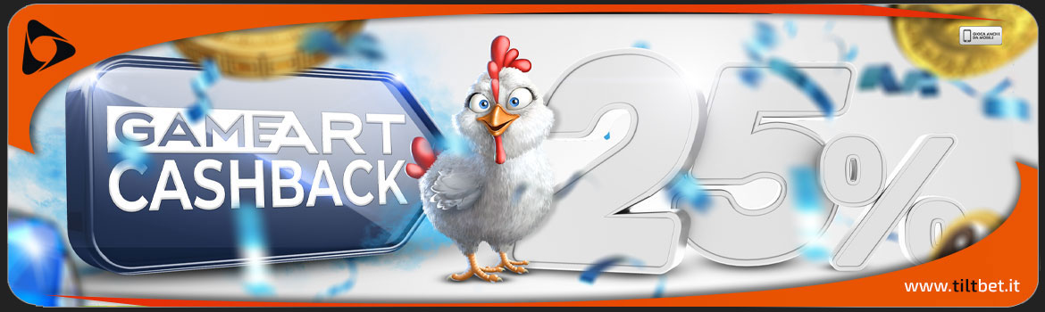 Bonus Casinò 25% del perso al Casinò Slot GameArt