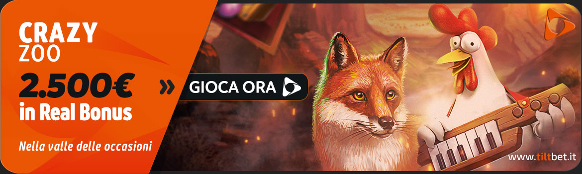Promozione Casinò Crazy Zoo 2.500 euro in Real Bonus