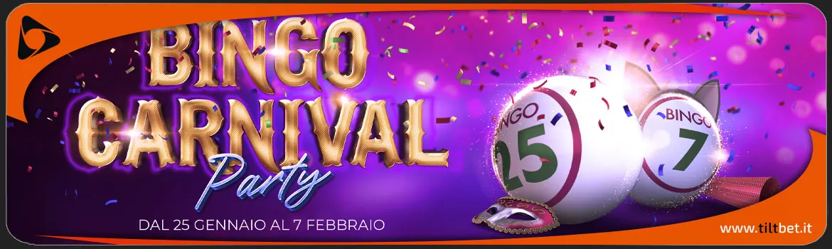 Promozione Bingo Carnival Party - Cartelle Scontate e Jackpot